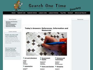 Search One Time Web Directory