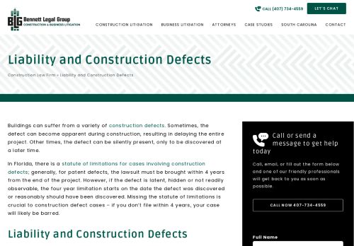Bennet Legal Group | Liability and Construction Defects